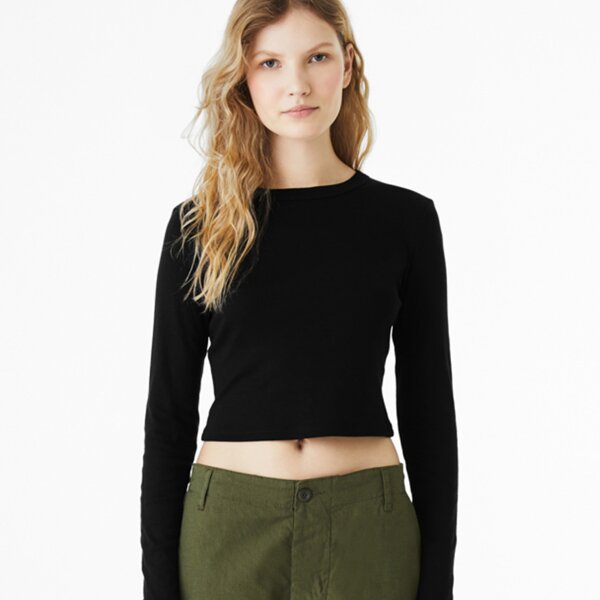 Bella Micro Rib Long Sleeve Baby T-Shirt Thumbnail