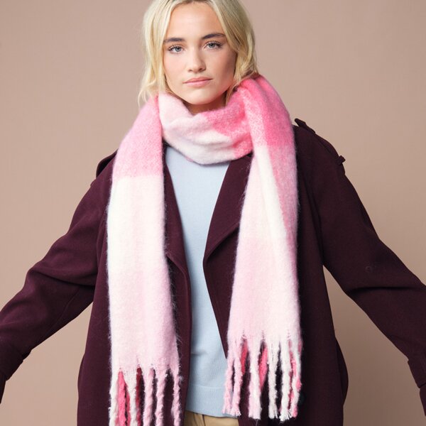 Beechfield Fluffy Check Scarf Thumbnail