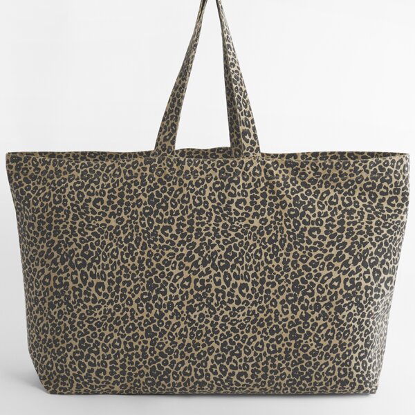Westford Mill Leopard Print Canvas Oversized Tote Bag Thumbnail