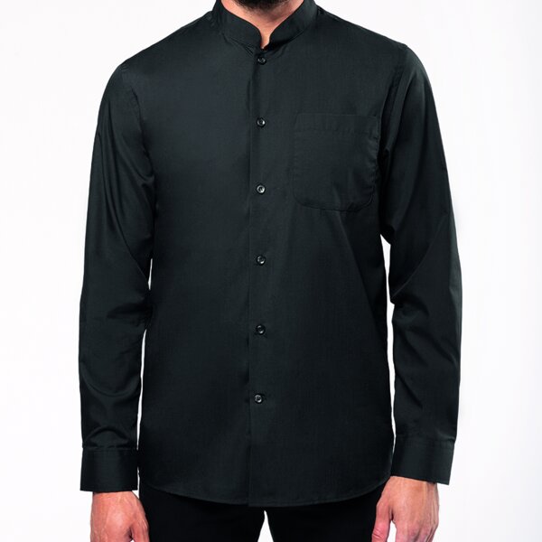 Kariban Long Sleeve Mandarin Collar Shirt Thumbnail