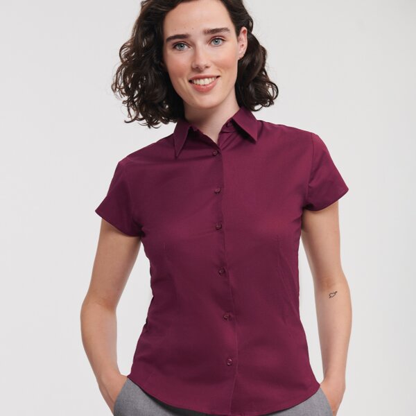 Russell Collection Ladies Short Sleeve Easy Care Fitted Shirt Thumbnail