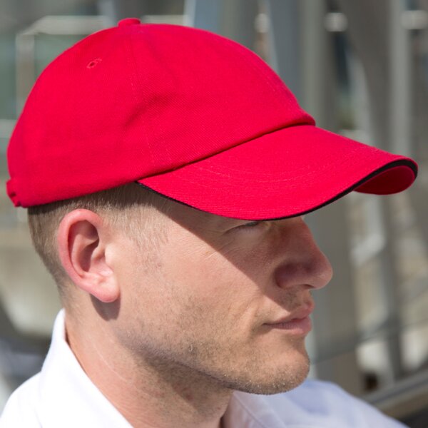 Result Low Profile Heavy Brushed Cotton Cap with Sandwich Peak Thumbnail