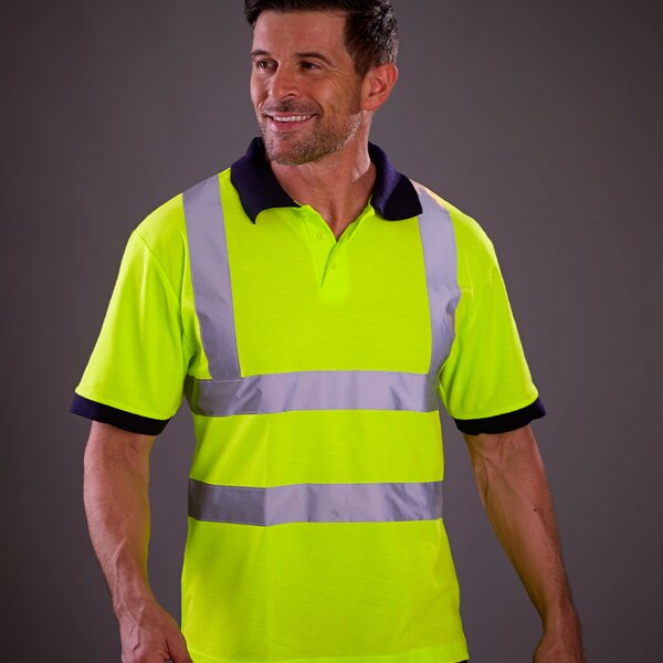 Hi Vis Polo Shirts Langarm Kurzarm Hohe Sichtbarkeit Zwei Ton Kontrast 