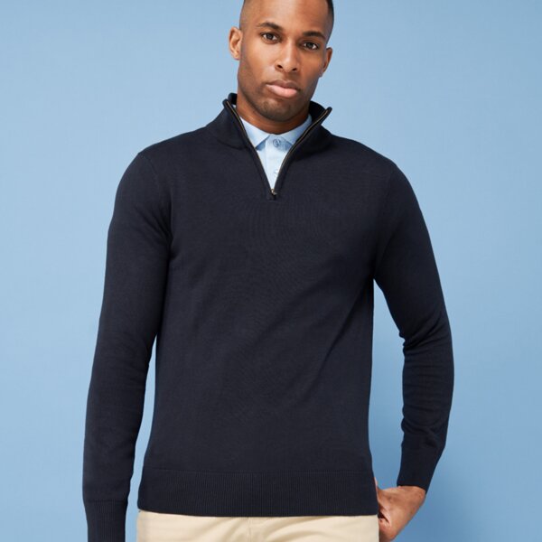 Henbury Zip Neck Sweater Thumbnail