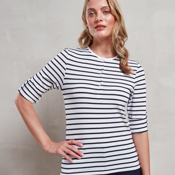 Premier Ladies Long John Roll Sleeve T-Shirt Thumbnail