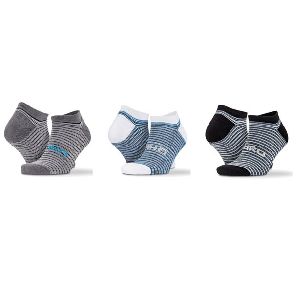 Spiro 3 Pack Mixed Stripe Sneaker Socks Thumbnail